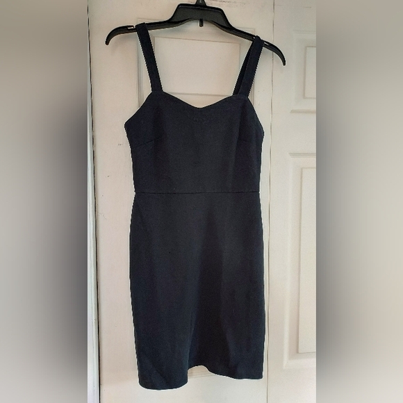 Old Navy Little Black Sundress Fitted Zip Back Basic Stretch XS LBD Party Club - Picture 1 of 10